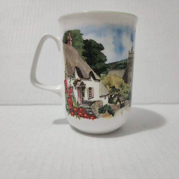 Rose of England Fine Bone China Mug 4" White Country Cottage Made in UK - Picture 2 of 6